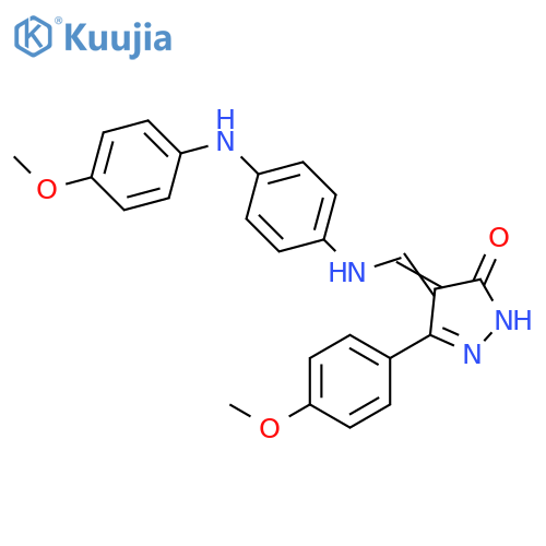 3H-Pyrazol-3-one,2,4-dihydro-5-(4-methoxyphenyl)-4-[[[4-[(4-methoxyphenyl)amino]phenyl]amino]methylene]- structure