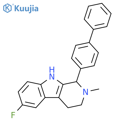 1H-Pyrido[3,4-b]indole,1-[1,1'-biphenyl]-4-yl-6-fluoro-2,3,4,9-tetrahydro-2-methyl- structure