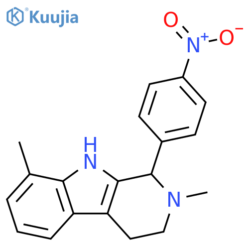 1H-Pyrido[3,4-b]indole,2,3,4,9-tetrahydro-2,8-dimethyl-1-(4-nitrophenyl)- structure