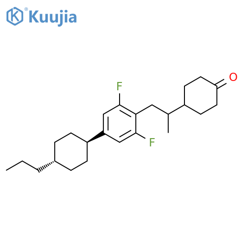 Cyclohexanone,4-[2-[2,6-difluoro-4-(trans-4-propylcyclohexyl)phenyl]-1-methylethyl]- structure