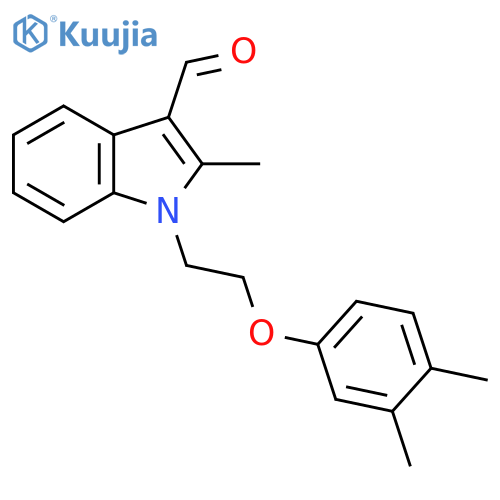 1-(2-(3,4-Dimethylphenoxy)ethyl)-2-methyl-1H-indole-3-carbaldehyde structure
