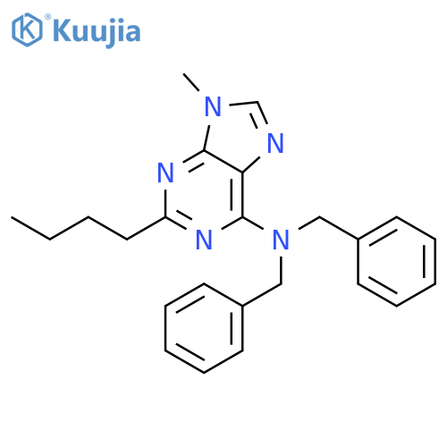 9H-Purin-6-amine, 2-butyl-9-methyl-N,N-bis(phenylmethyl)- structure