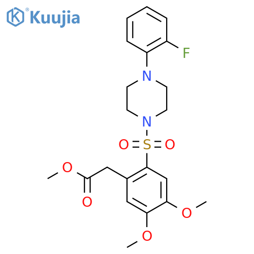 Methyl 2-(2-((4-(2-fluorophenyl)piperazinyl)sulfonyl)-4,5-dimethoxyphenyl)acetate structure