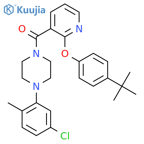 2-(4-(Tert-butyl)phenoxy)(3-pyridyl) 4-(5-chloro-2-methylphenyl)piperazinyl ketone structure