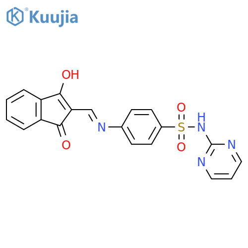 2-(((4-((Pyrimidin-2-ylamino)sulfonyl)phenyl)amino)methylene)indane-1,3-dione structure
