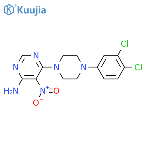 6-4-(3,4-dichlorophenyl)piperazin-1-yl-5-nitropyrimidin-4-amine structure