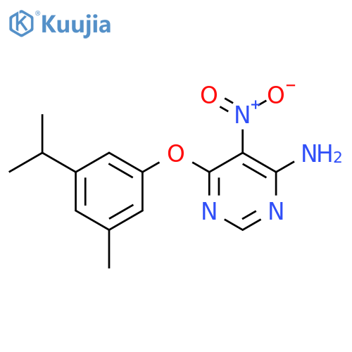 6-3-methyl-5-(propan-2-yl)phenoxy-5-nitropyrimidin-4-amine structure