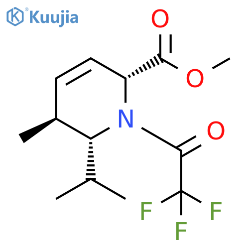 2-Pyridinecarboxylic acid,1,2,5,6-tetrahydro-5-methyl-6-(1-methylethyl)-1-(trifluoroacetyl)-, methylester, (2R,5S,6R)- structure