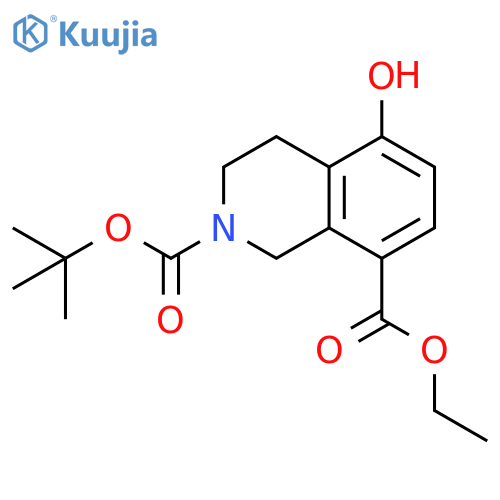 2,8(1H)-Isoquinolinedicarboxylic acid, 3,4-dihydro-5-hydroxy-,2-(1,1-dimethylethyl) 8-ethyl ester structure