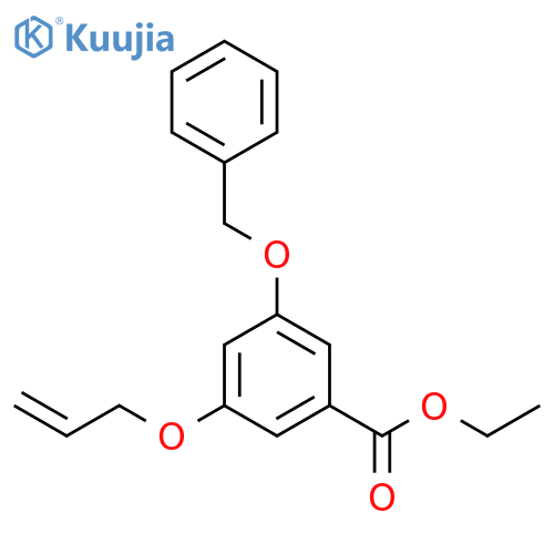 Benzoic acid, 3-(phenylmethoxy)-5-(2-propenyloxy)-, ethyl ester structure