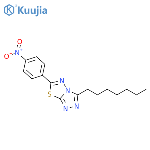 1,2,4-Triazolo[3,4-b][1,3,4]thiadiazole, 3-heptyl-6-(4-nitrophenyl)- structure