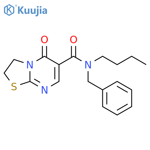 N-benzyl-N-butyl-5-oxo-2H,3H,5H-1,3thiazolo3,2-apyrimidine-6-carboxamide structure