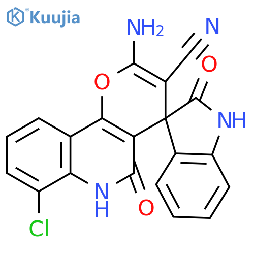 Spiro[3H-indole-3,4'-[4H]pyrano[3,2-c]quinoline]-3'-carbonitrile,2'-amino-7'-chloro-1,2,5',6'-tetrahydro-2,5'-dioxo- structure