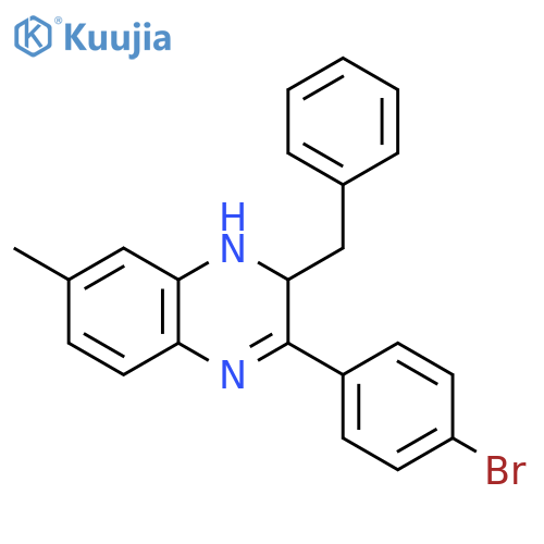 Quinoxaline, 3-(4-bromophenyl)-1,2-dihydro-7-methyl-2-(phenylmethyl)- structure