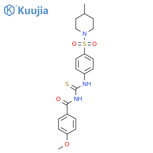1-(4-methoxybenzoyl)-3-{4-(4-methylpiperidin-1-yl)sulfonylphenyl}thiourea structure