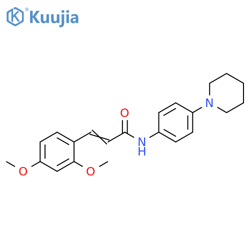 (2E)-3-(2,4-dimethoxyphenyl)-N-4-(piperidin-1-yl)phenylprop-2-enamide structure