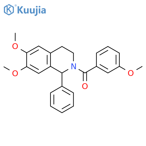 6,7-dimethoxy-2-(3-methoxybenzoyl)-1-phenyl-1,2,3,4-tetrahydroisoquinoline structure