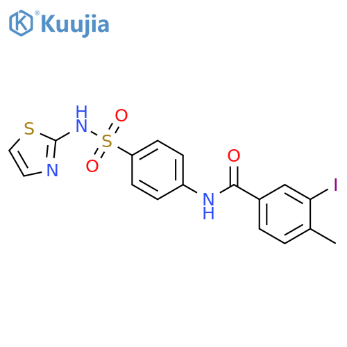 3-iodo-4-methyl-N-{4-(1,3-thiazol-2-yl)sulfamoylphenyl}benzamide structure