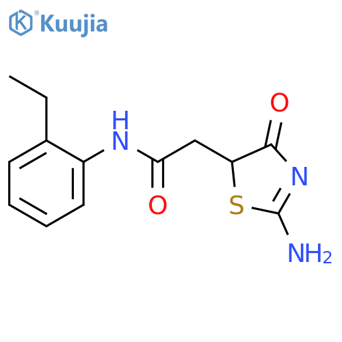 N-(2-ethylphenyl)-2-(2-imino-4-oxo-1,3-thiazolidin-5-yl)acetamide structure