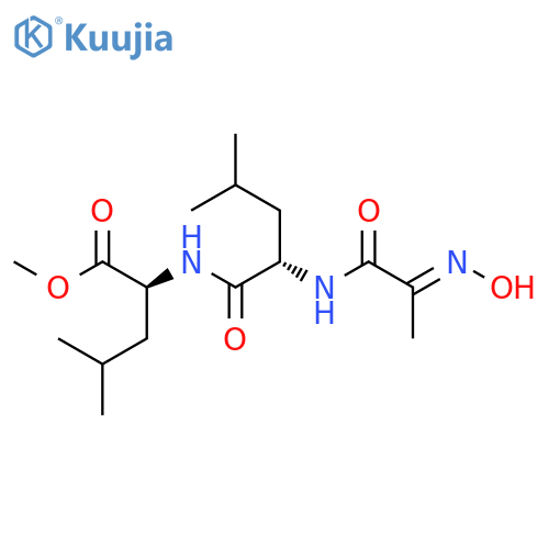 L-Leucine, N-[2-(hydroxyimino)-1-oxopropyl]-L-leucyl-, methyl ester structure