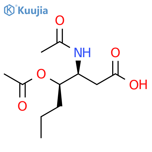 Heptanoic acid, 3-(acetylamino)-4-(acetyloxy)-, (3S,4R)- structure