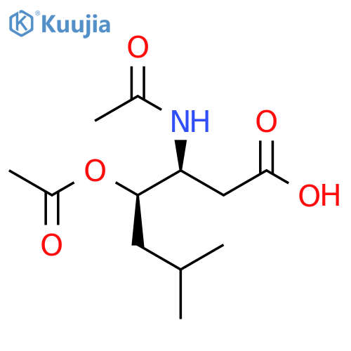 Heptanoic acid, 3-(acetylamino)-4-(acetyloxy)-6-methyl-, (3S,4R)- structure