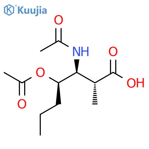 Heptanoic acid, 3-(acetylamino)-4-(acetyloxy)-2-methyl-, (2R,3S,4R)- structure