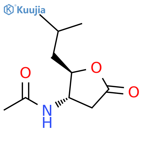 Acetamide, N-[(2R,3S)-tetrahydro-2-(2-methylpropyl)-5-oxo-3-furanyl]- structure