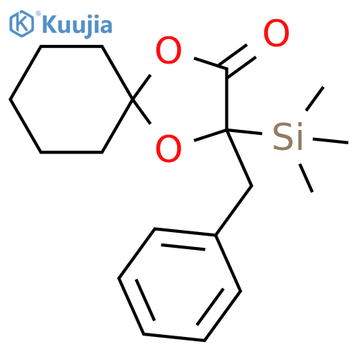 1,4-Dioxaspiro[4.5]decan-2-one, 3-(phenylmethyl)-3-(trimethylsilyl)- structure