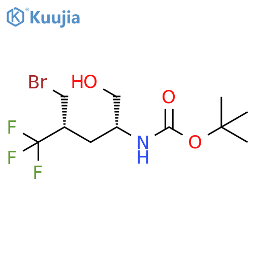 Carbamic acid,[(1R,3R)-3-(bromomethyl)-4,4,4-trifluoro-1-(hydroxymethyl)butyl]-,1,1-dimethylethyl ester structure