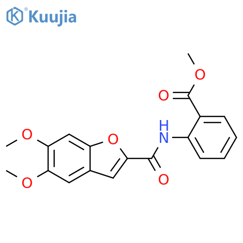 Benzoic acid, 2-[[(5,6-dimethoxy-2-benzofuranyl)carbonyl]amino]-,methyl ester structure