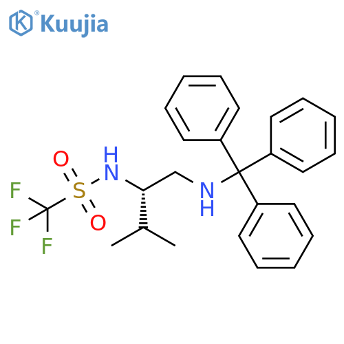 Methanesulfonamide,1,1,1-trifluoro-N-[(1S)-2-methyl-1-[[(triphenylmethyl)amino]methyl]propyl]- structure
