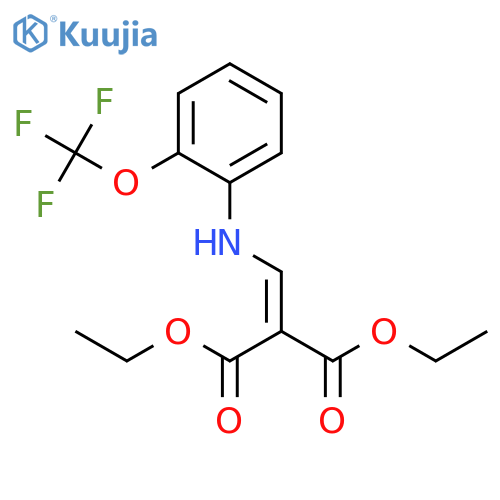 Propanedioic acid,2-[[[2-(trifluoromethoxy)phenyl]amino]methylene]-, 1,3-diethyl ester structure
