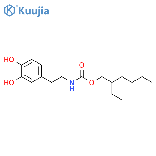 Carbamic acid, [2-(3,4-dihydroxyphenyl)ethyl]-, 2-ethylhexyl ester structure