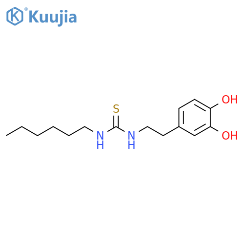 Thiourea, N-[2-(3,4-dihydroxyphenyl)ethyl]-N'-hexyl- structure