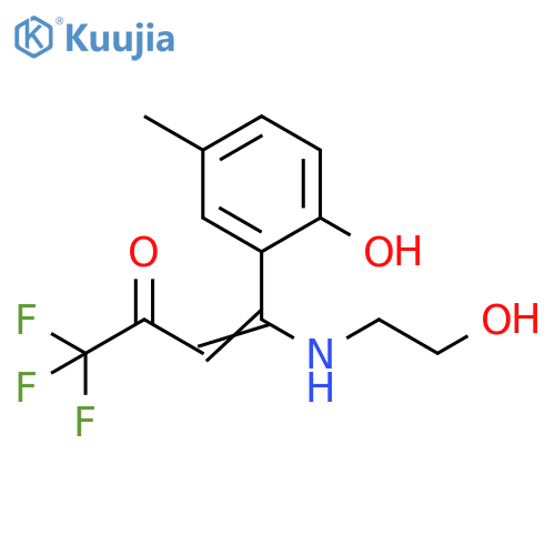 3-Buten-2-one,1,1,1-trifluoro-4-[(2-hydroxyethyl)amino]-4-(2-hydroxy-5-methylphenyl)- structure
