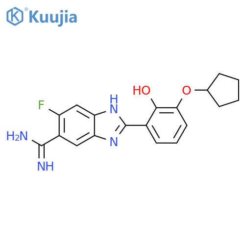 1H-Benzimidazole-5-carboximidamide,2-[3-(cyclopentyloxy)-2-hydroxyphenyl]-6-fluoro- structure