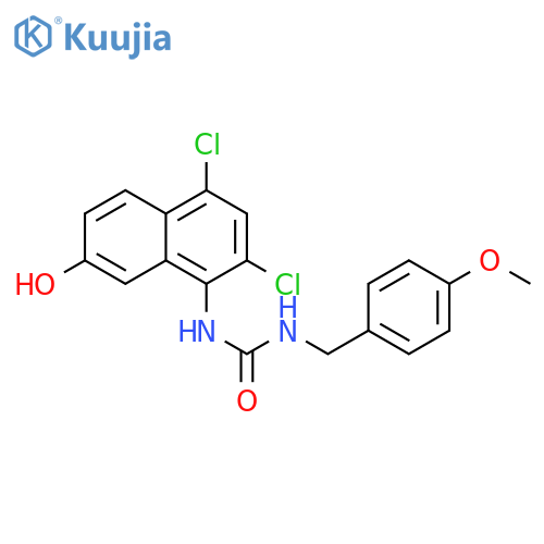 Urea,N-(2,4-dichloro-7-hydroxy-1-naphthalenyl)-N'-[(4-methoxyphenyl)methyl]- structure