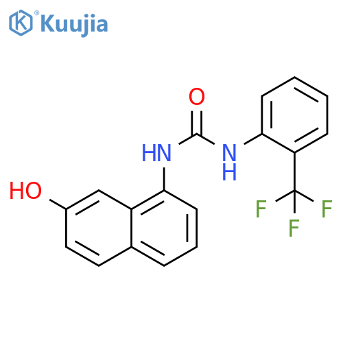 Urea, N-(7-hydroxy-1-naphthalenyl)-N'-[2-(trifluoromethyl)phenyl]- structure