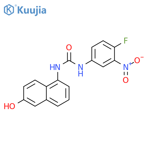 Urea, N-(4-fluoro-3-nitrophenyl)-N'-(6-hydroxy-1-naphthalenyl)- structure
