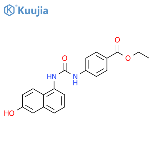 Benzoic acid, 4-[[[(6-hydroxy-1-naphthalenyl)amino]carbonyl]amino]-,ethyl ester structure