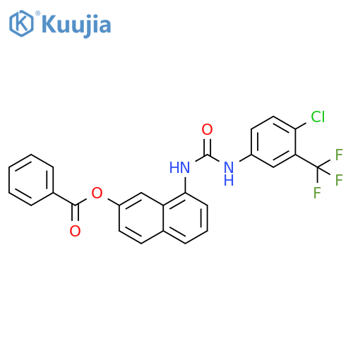 Urea,N-[7-(benzoyloxy)-1-naphthalenyl]-N'-[4-chloro-3-(trifluoromethyl)phenyl]- structure