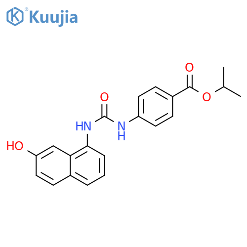 Benzoic acid, 4-[[[(7-hydroxy-1-naphthalenyl)amino]carbonyl]amino]-,1-methylethyl ester structure