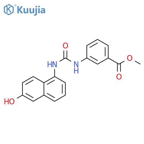 Benzoic acid, 3-[[[(6-hydroxy-1-naphthalenyl)amino]carbonyl]amino]-,methyl ester structure