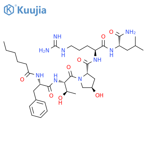L-Leucinamide,N-(1-oxohexyl)-L-phenylalanyl-L-threonyl-(4R)-4-hydroxy-L-prolyl-L-arginyl- structure