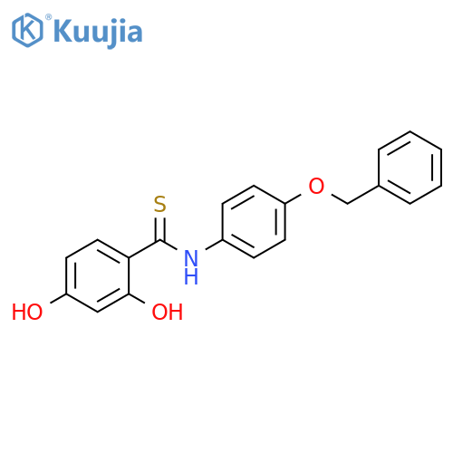 Benzenecarbothioamide, 2,4-dihydroxy-N-[4-(phenylmethoxy)phenyl]- structure