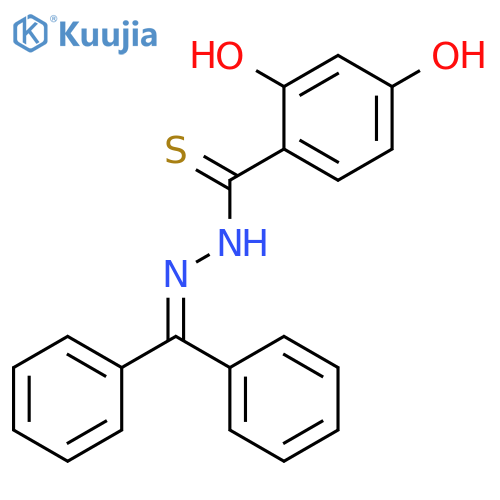 BENZENECARBOTHIOIC ACID, 2,4-DIHYDROXY-, (DIPHENYLMETHYLENE)HYDRAZIDE structure