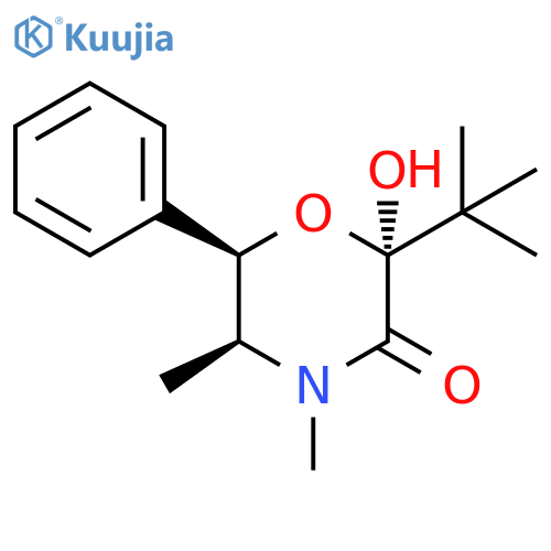 3-Morpholinone, 2-(1,1-dimethylethyl)-2-hydroxy-4,5-dimethyl-6-phenyl-,(2S,5S,6R)- structure