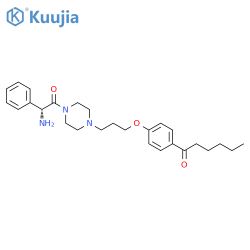 Piperazine,1-[(2R)-aminophenylacetyl]-4-[3-[4-(1-oxohexyl)phenoxy]propyl]- structure