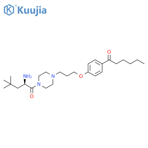 Piperazine,1-[(2R)-2-amino-4,4-dimethyl-1-oxopentyl]-4-[3-[4-(1-oxohexyl)phenoxy]propyl]- structure